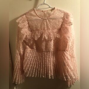 Silence & Whispers Size Medium pink lace top